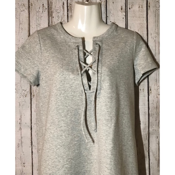 NWT J. Crew Lace Up Gray Dress - Picture 3 of 8